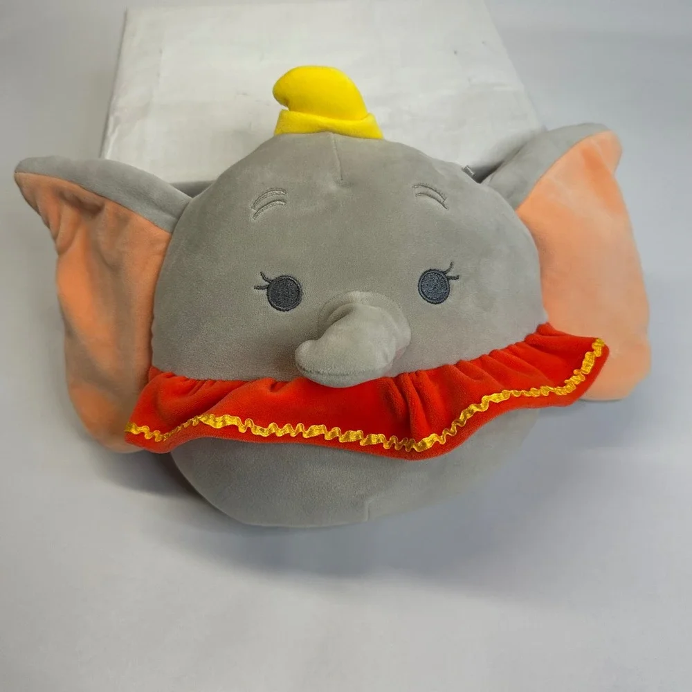 Disney Squishmallows‎ Dumbo Elephant Plush Gray Red Collar 8 Inch Kellytoy Toy